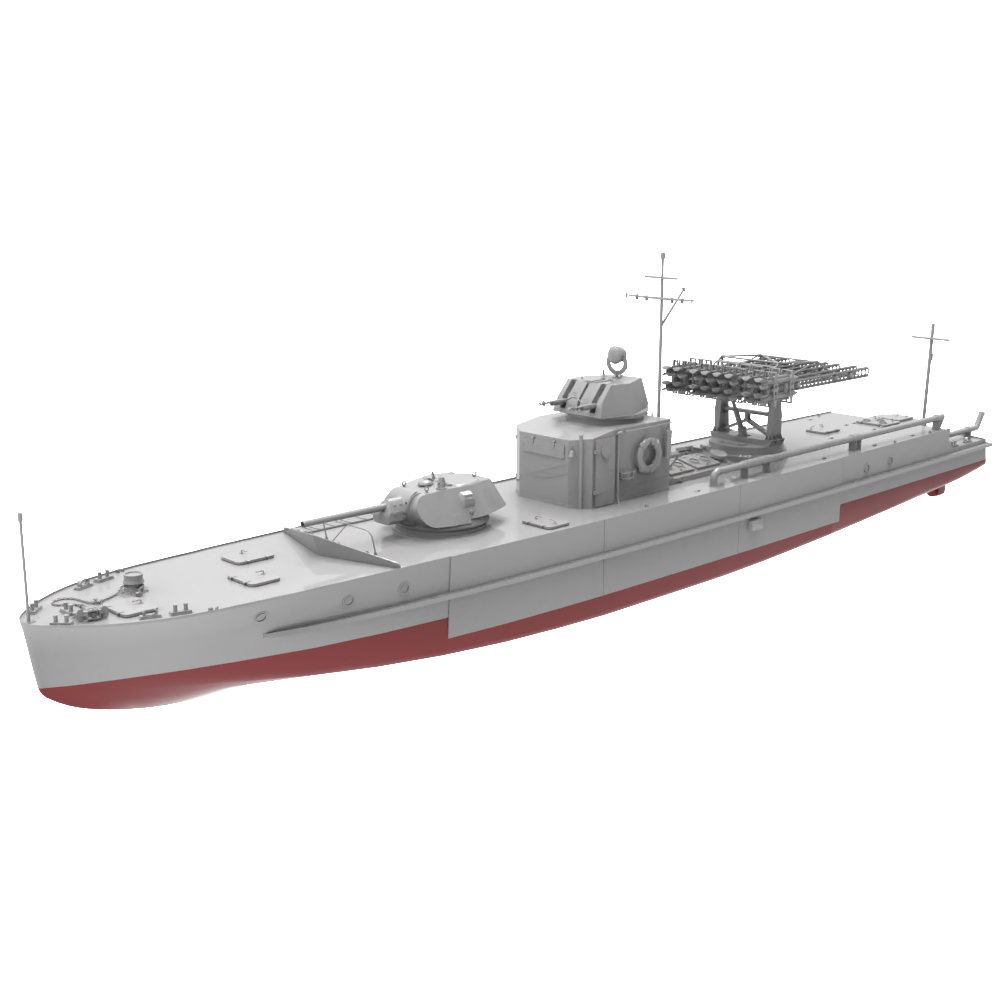 RHWS020S Military Model Kit Full Hull Soviet Project 1124 Armoured Gunboat
