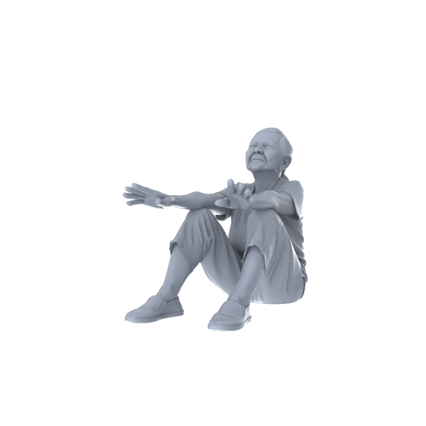 Yao's Studio LYTR262 Leisurely Elderly Quintet Resin Miniature Model 5-Figure Set, Unpainted Relaxation Figures, DIY Painting Scene Decoration Miniatures Diorama Resin Figures