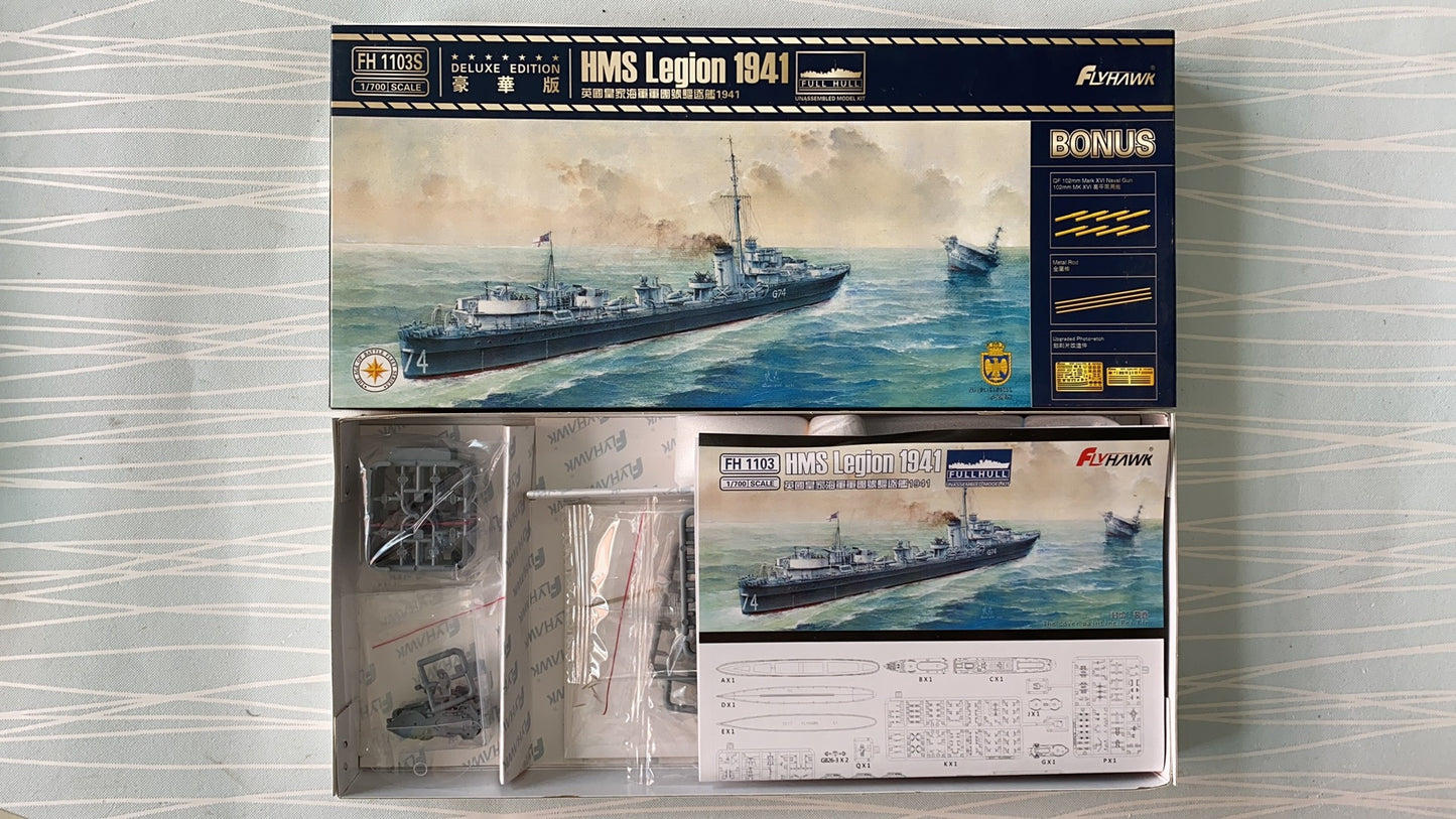 Flyhawk FH1103S 1/700 HMS Legion 1941 DELUXE EDITION Plastic Model Kit
