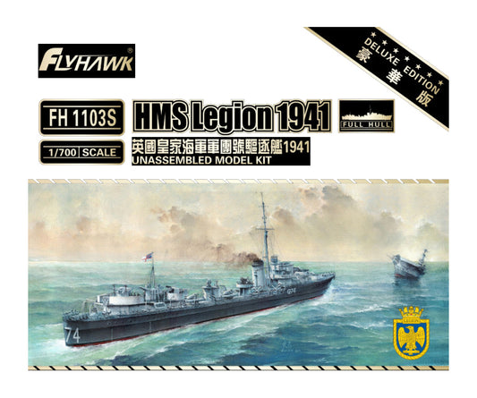 Flyhawk FH1103S 1/700 HMS Legion 1941 DELUXE EDITION Plastic Model Kit