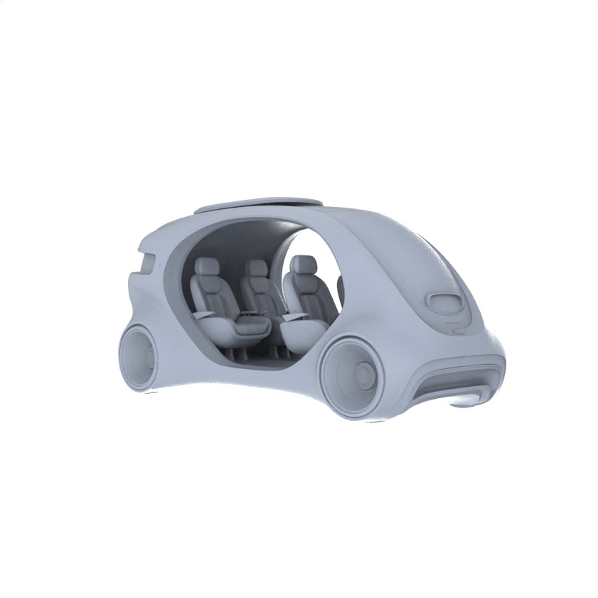 Yao's Studio LYTA123 Blank Unpainted Rounded Concept Car Figurine, DIY Art Craft for Sci-Fi Scene Hobbyists