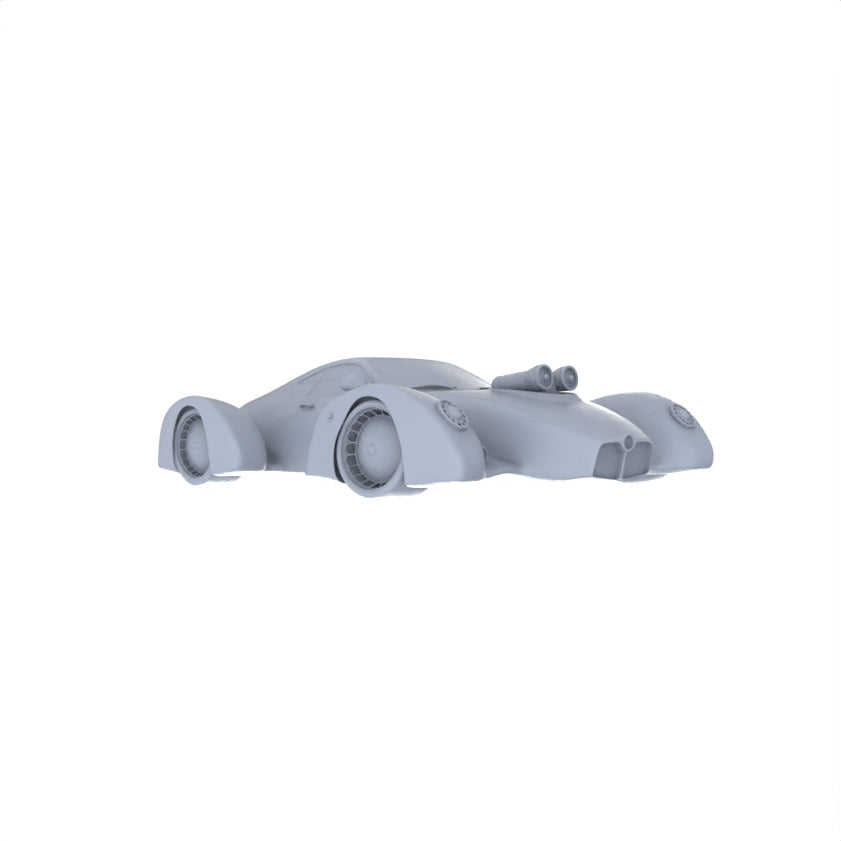 Yao's Studio LYTA124 Unfinished Futuristic Concept Race Car Model, Unpainted Kit for DIY Painting & Diorama Projects