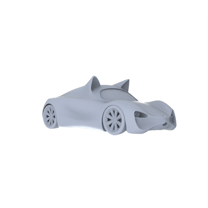 Yao's Studio LYTA126 Unfinished Cat Ear Futuristic Race Car Model, Unpainted Kit for DIY Painting & Scene Projects