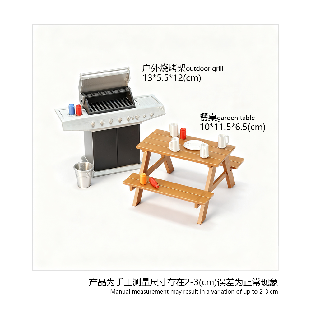 LYTP121025 1/12 Backyard Barbecue 3D Printing DIY Miniature Scenes Dollhouses Creative Ornaments Desktop Displays Mini Models 1/12 Scale BJD OB Dolls Blind Box Figurines & Dolls