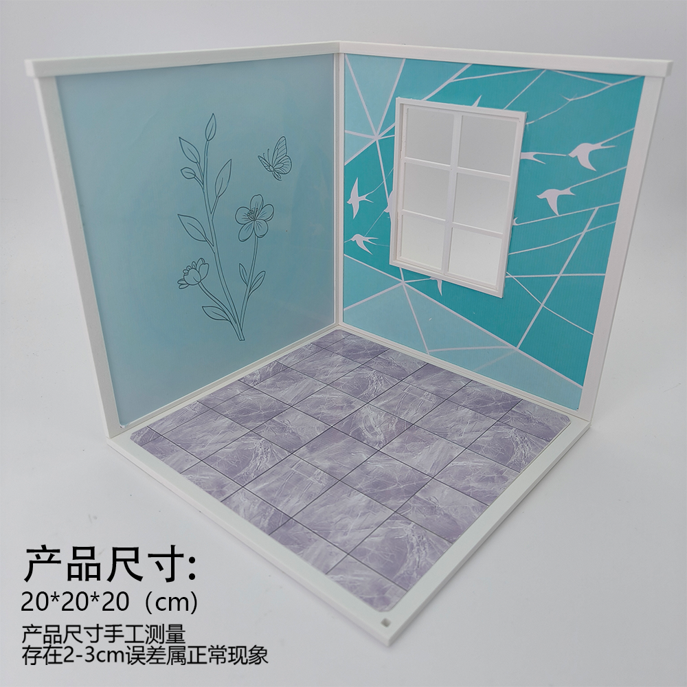 LYTP122004 1/12 Universal Wall & Floor Combination 3D Printing DIY Miniature Scene Dollhouse Creative Pendant Desktop Scene OB Baby 12-Inch Baby House Assembly Versatile Wall BJD Spring Kitchen Or Sweet Kitchen