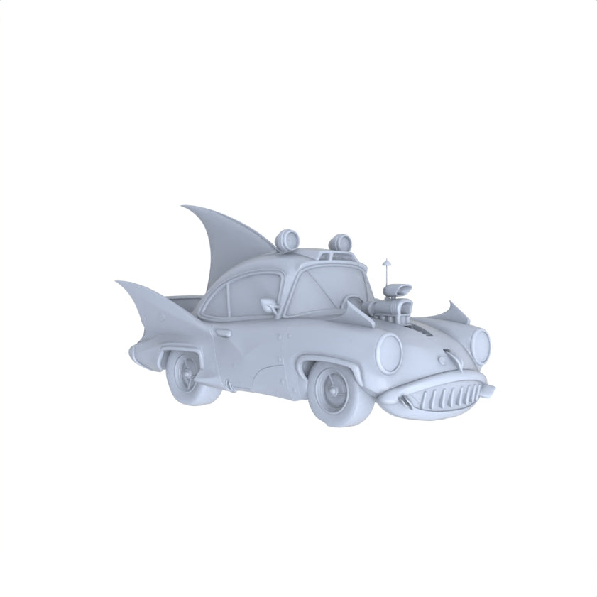Yao's Studio LYTA141 Unfinished Cute Batwing Vintage Car Model, Unpainted Kit for DIY Painting & Fantasy City Scene Projects