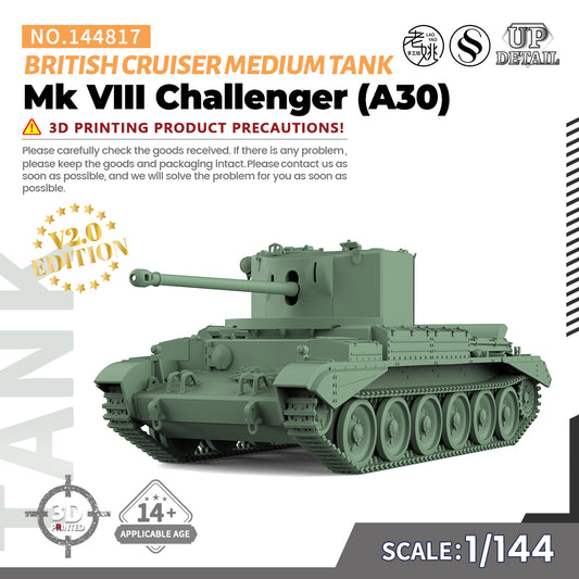 SSMODEL 817 Military Model Kit British Cruiser Mk VIII Challenger (A30) Medium Tank