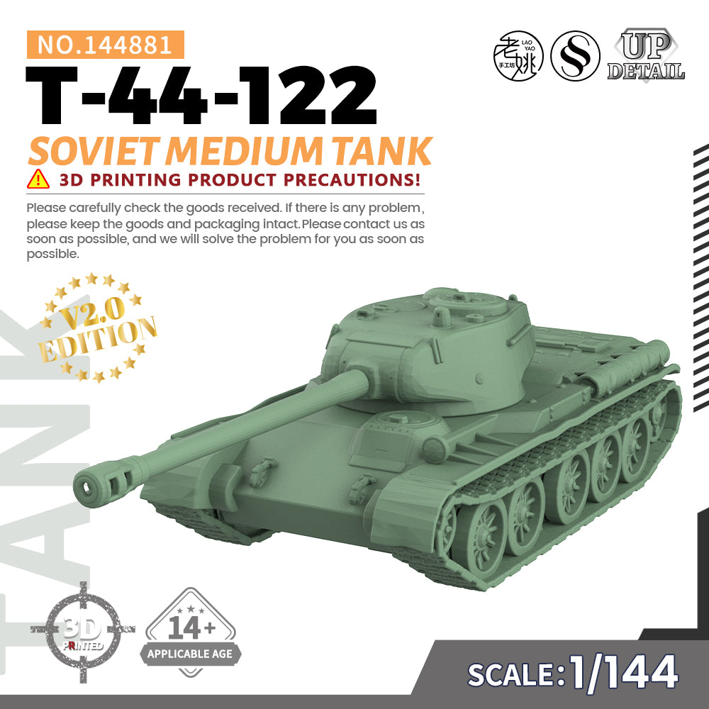 SSMODEL 881 Military Model Kit Soviet T-44-100 Medium Tank