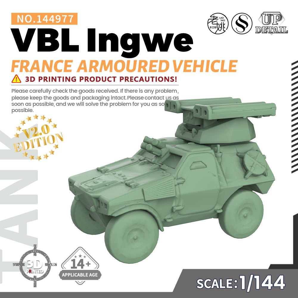 SSMODEL 977 Military Model Kit France VBL Ingwe Armoured Vehicle