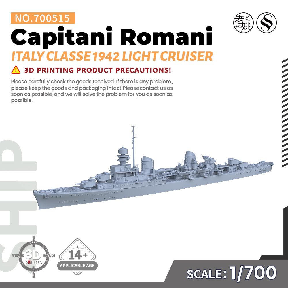 SSMODEL 515 Military Warship Model Kit Italy Navy Capitani Romani Classe 1942 Light Cruiser