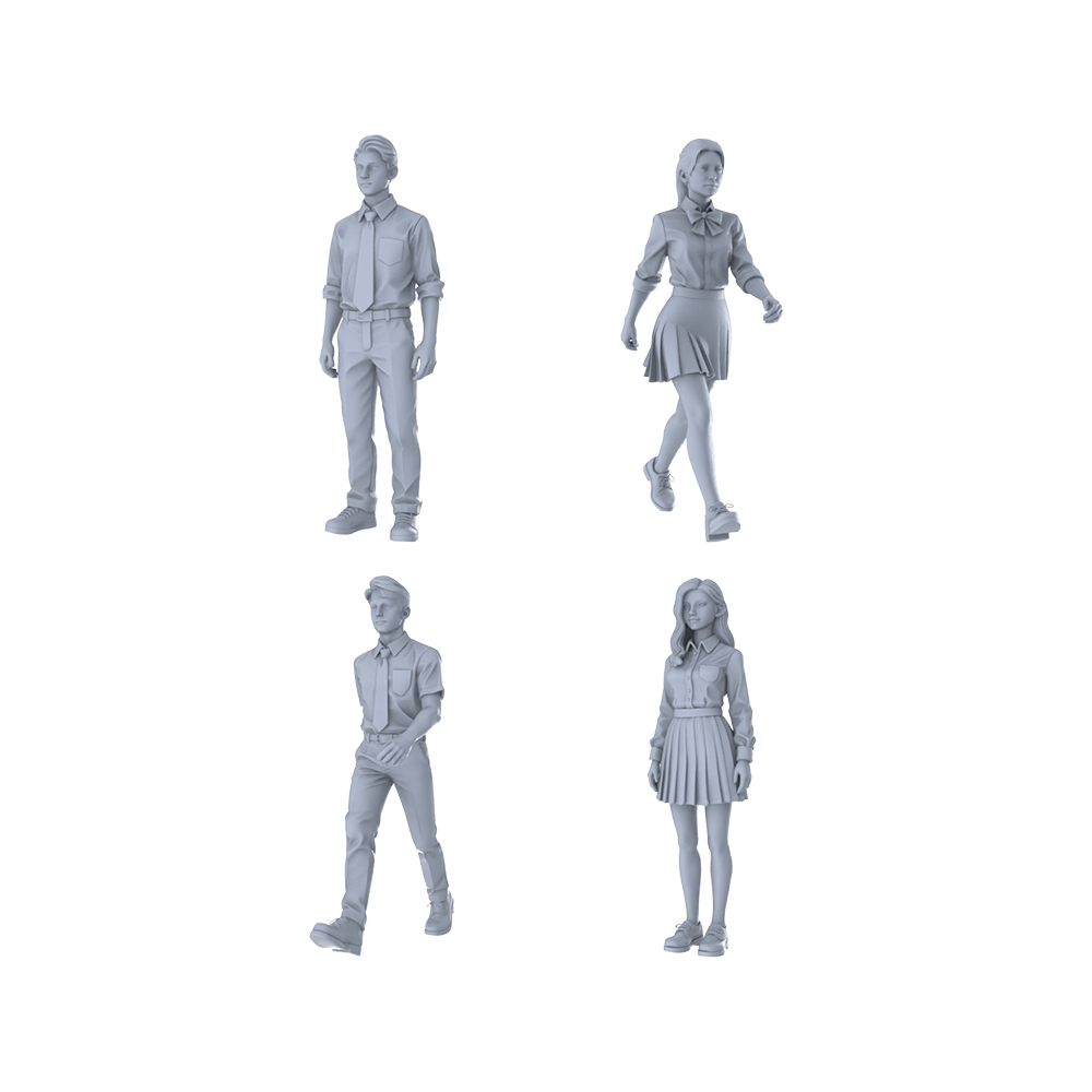 Yao's Studio LYTR341 Unpainted Miniature 6-Piece Food Service Set, Ideal for Diorama & Street Scene Painting Miniatures Diorama Resin Figures