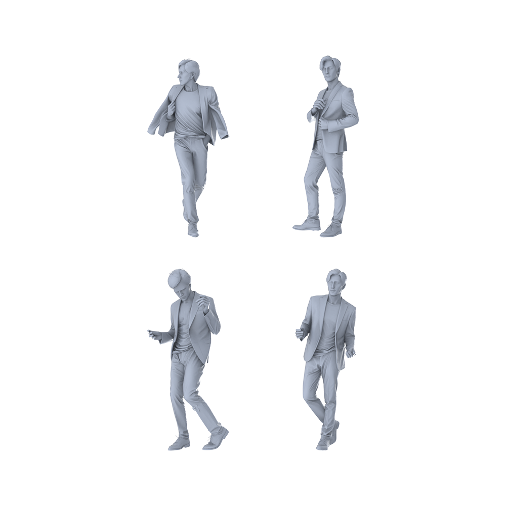 MRY-SFW LYTR462 Modern Urban Trendsetting Men Casual Poses Quartet