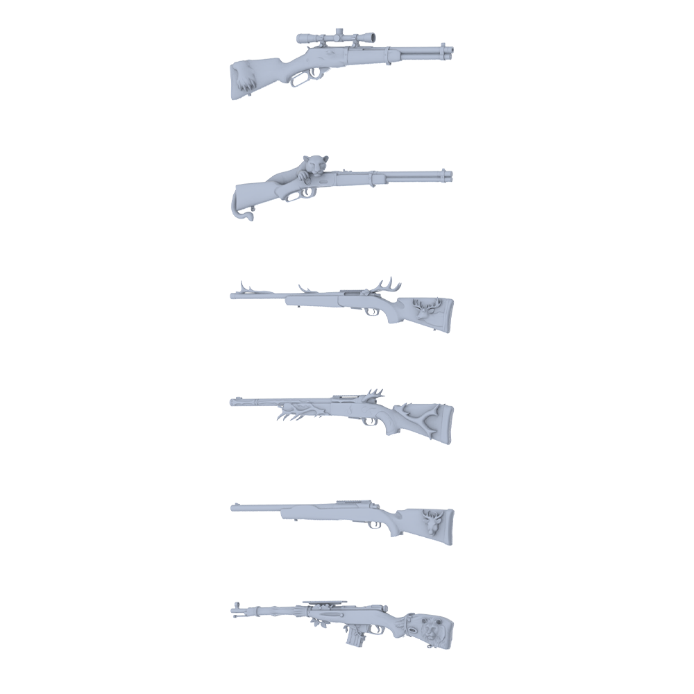 MRY-SFW LYGS330 Wild Totem Series - 6-Piece Custom Precision Rifle Set Modified with Full Beast Shape & Head Elements