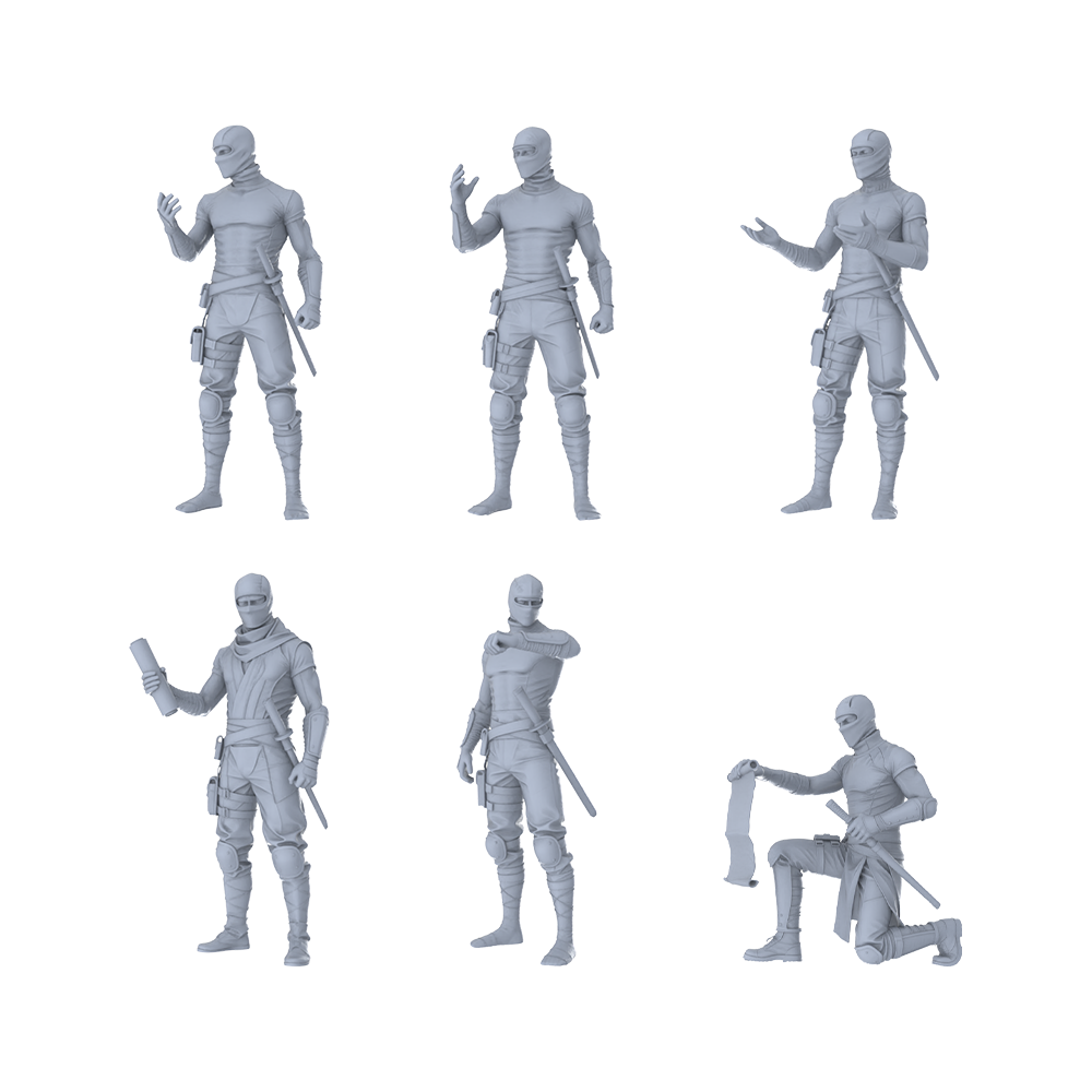 MRY-SFW LYGR209 Ninja daily action war flag resin white mold theme war game miniature soldier scene figure hand model hand painting