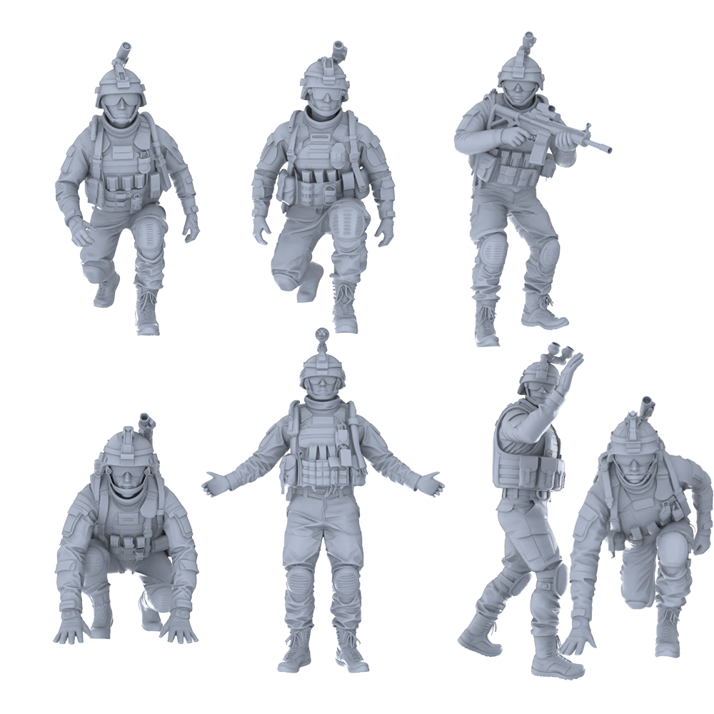 MRY-SFW LYGR467 Modern U.S. Army (Cement Unit) Seven-Person Combat Readiness Move