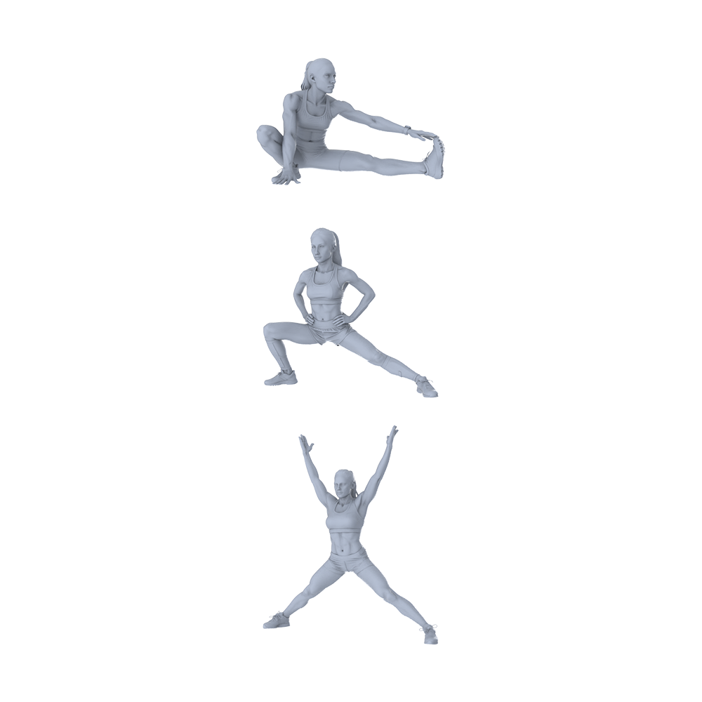 MRY-SFW LYTR359 Yoga Stretching Trio 3-Figure Set, Flexibility Training, DIY Paintingation Miniature Car Diorama Figures Scene Props Accessories Resin