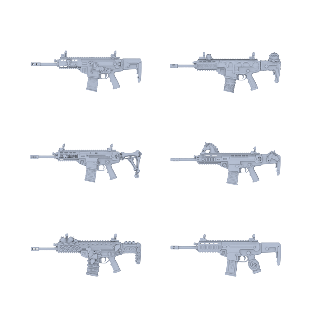 MRY-SFW LYGS042 Custom Tactical Rifle Set - 6 Themed Variants (Untextured)
