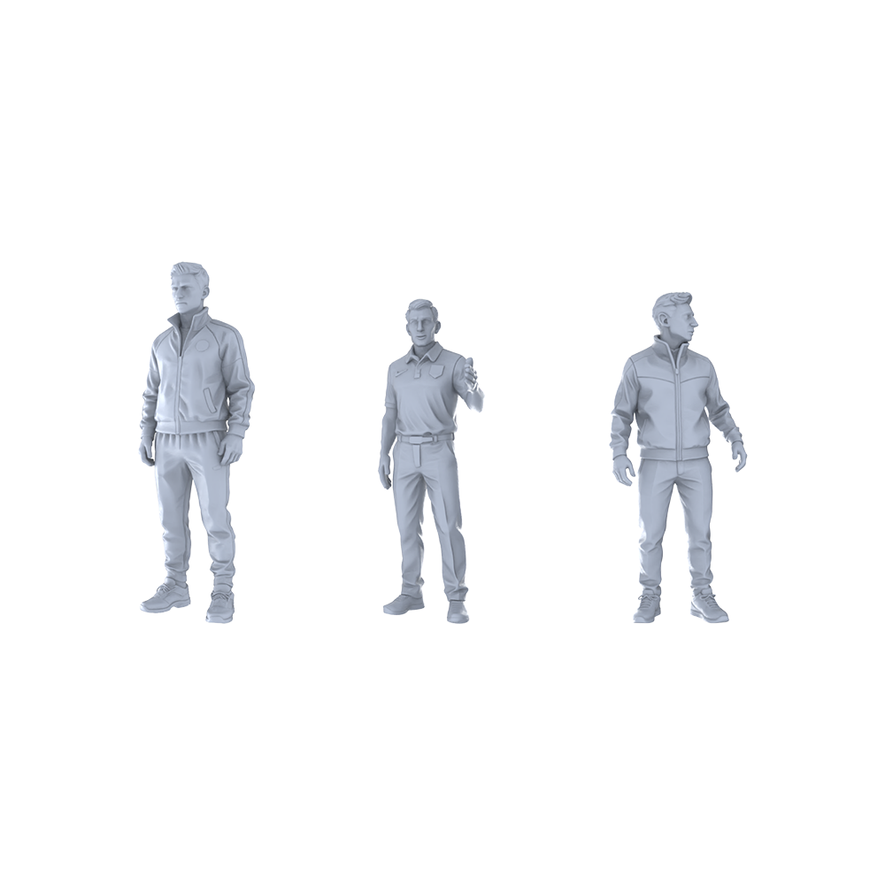 MRY-SFW LYTR382 Coaches 3-Pack, Ideal Stadium, Tabletop Painting Miniature Car Diorama Figures Scene Props Accessories Resin