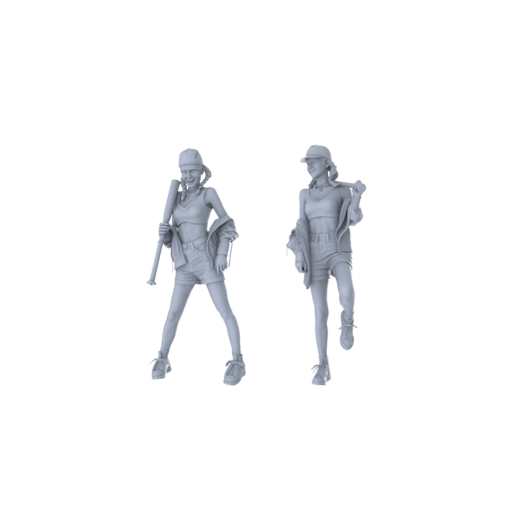 MRY-SFW LYTR451 Streetball Duo Set? 2 Female Batter. Dynamic poses perfect urban sports dioramas and vibrant scenes. Miniature Car Diorama Figures Scene Props Accessories Resin