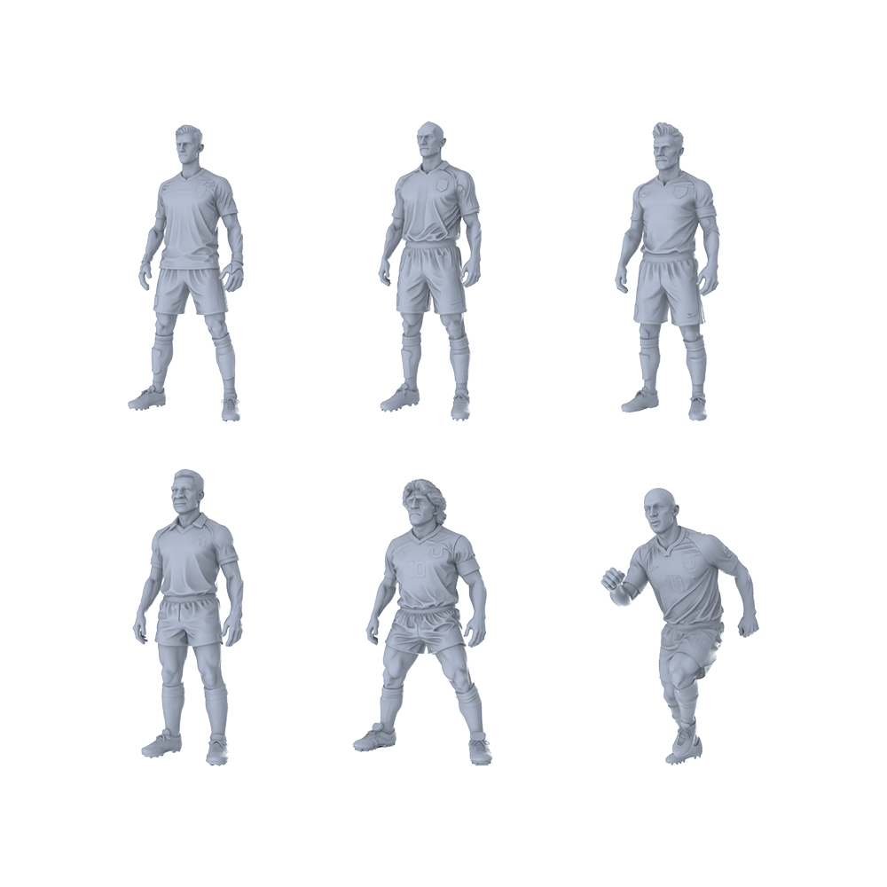 MRY-SFW LYTR419 Mini Football All-Stars 6-Pack | Figure Crafting, Match, Display Miniature Car Diorama Figures Scene Props Accessories Resin
