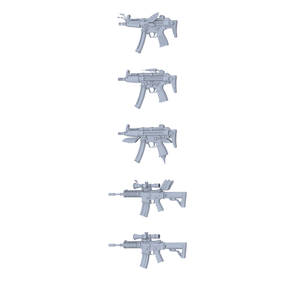 MRY-SFW LYGS348 Alien Bug Totem Series - 5-Piece Custom Tactical Firearm Set Modified with Full Bionic/Bug Wing Elements