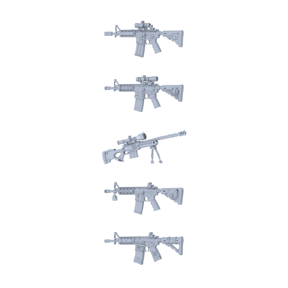 MRY-SFW LYGS302 Thorn Rage Series - 5-Piece Sci-Fi Sniper Rifle Set Modified with Spike Thorn Elements