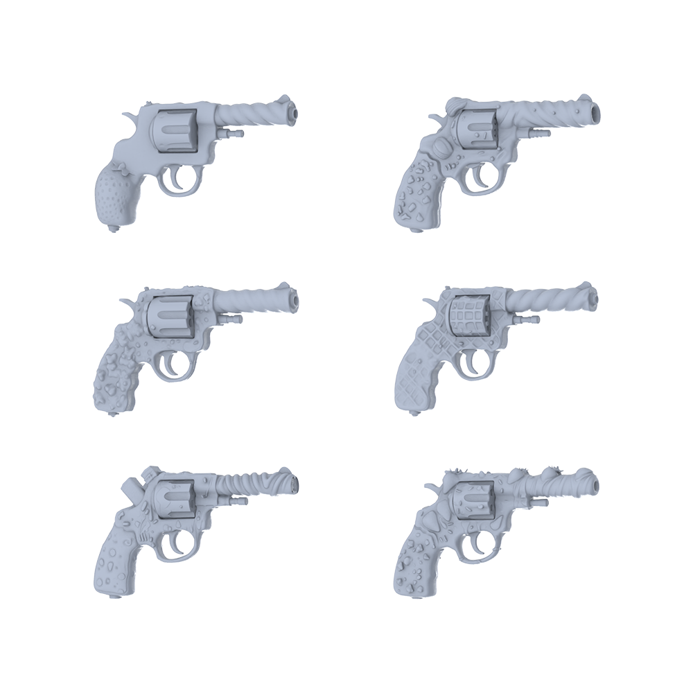 MRY-SFW LYGS082 Wilderness Organic Modified Vintage Revolver Set - 6 Natural Variants (Untextured)