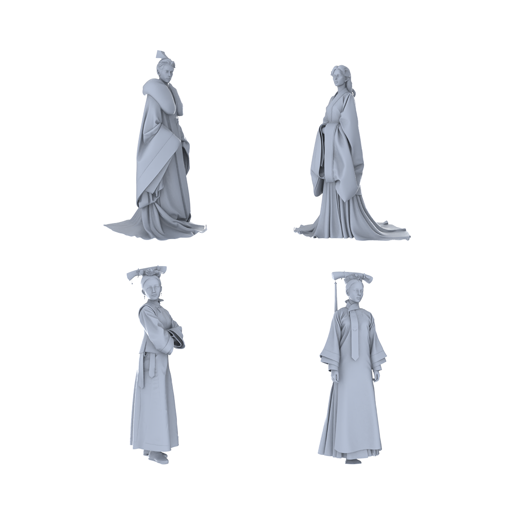 MRY-SFW LYTR457 Classical Court Ritual Ceremonial Attendants Quartet 4-Piece Set
