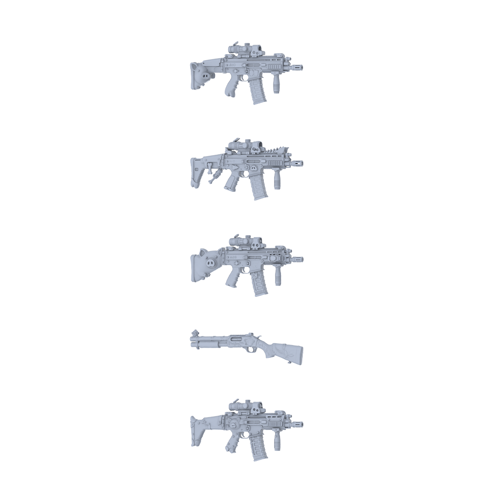 MRY-SFW LYGS211 Contrast Fantasy Custom Gun Pack - 5 Unique Pig/Bear & Monster Claw/Bone Pattern Designs