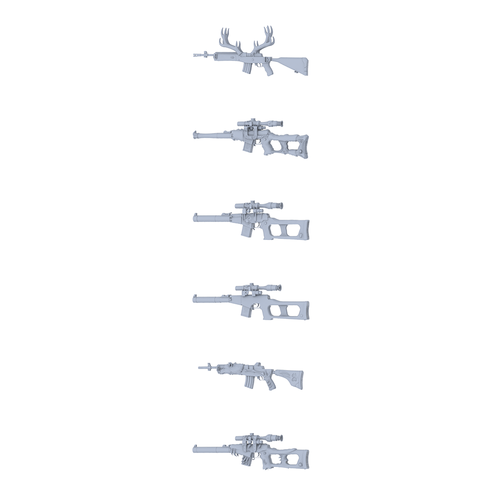 MRY-SFW LYGS325 Wild Rage Series - 6-Piece Sci-Fi Sniper Rifle Set Modified with Full Beast Shape & Bone Elements