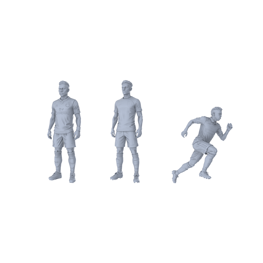 MRY-SFW LYTR420 Mini Football Athletes 3-Pack | Figure Painting, Scene Setup, Fan Collectibles Miniature Car Diorama Figures Scene Props Accessories Resin