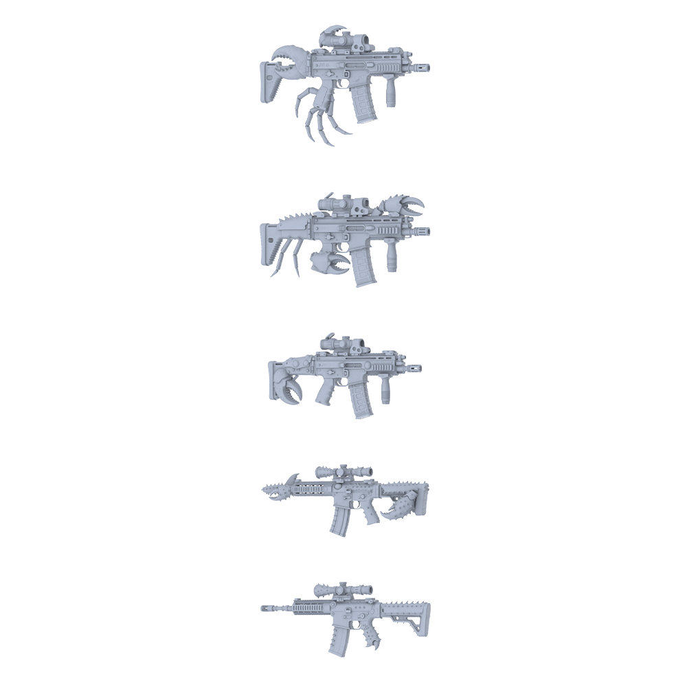 MRY-SFW LYGS280 Deep Sea Spine Rage Series - 5-Piece Sci-Fi Assault Rifle Set Modified with Spiny Crab Elements