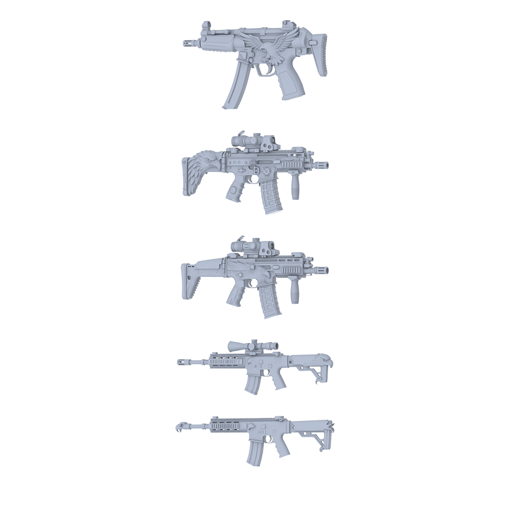 MRY-SFW LYGS204 Eagle Spirit-Themed Modified Tactical Firearm Set - 5 Fantasy Variants (Untextured)