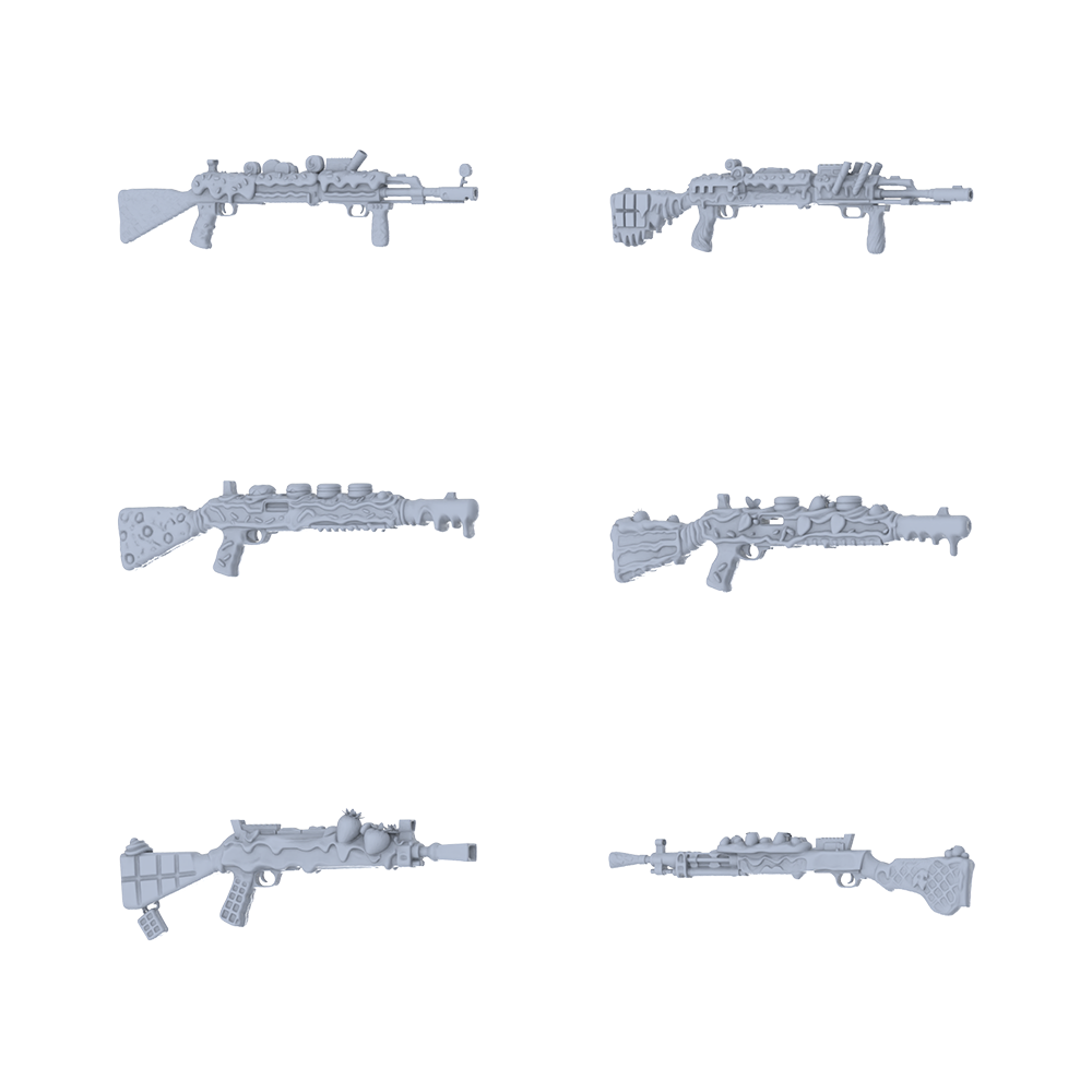 MRY-SFW LYGS086 Candy & Icing Modified Tactical Rifle Collection - 6 Decorative Models