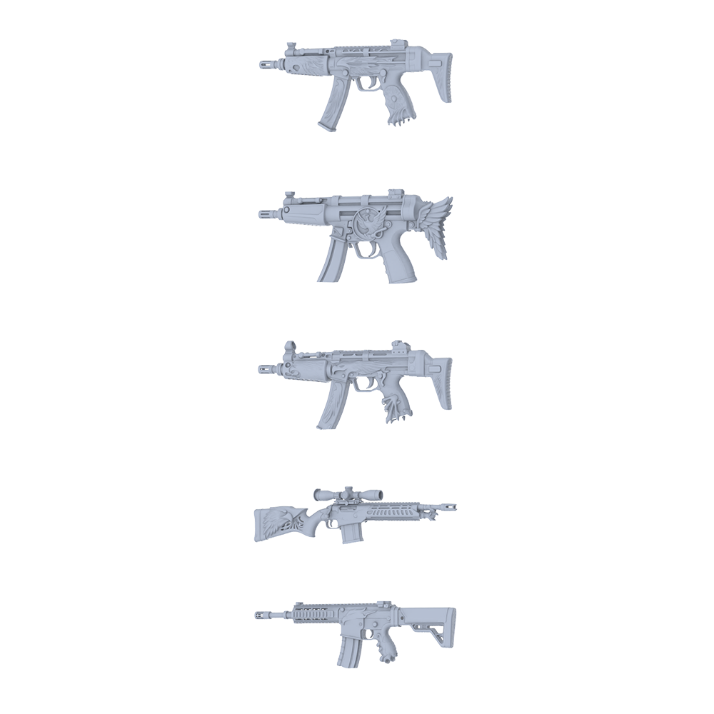 MRY-SFW LYGS203 Fantasy Custom Firearm Pack - 5 Unique Eagle Feather/Bird Claw/Wing Pattern Designs
