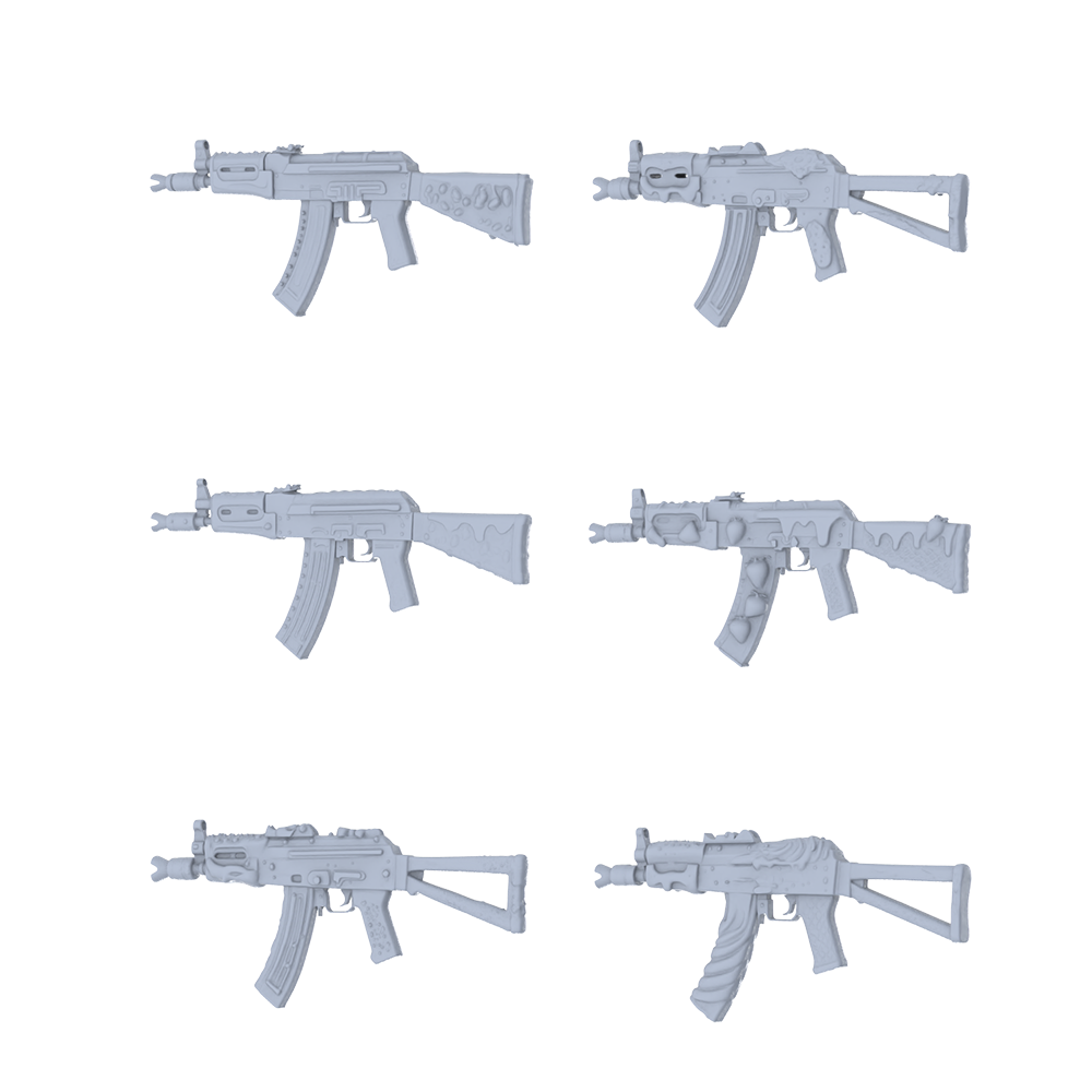 MRY-SFW LYGS128 Cute Fantasy Custom AK Weapon Pack - 6 Unique Strawberry, Cream & Candy Designs