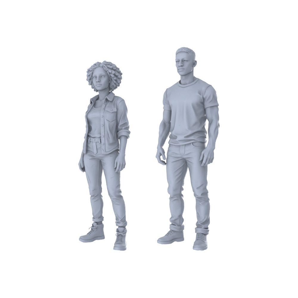 Yao's Studio LYTR348 Republic of China Youth Hexad Resin Miniature Model 6-Figure Set, Unpainted Daily Life Figures, DIY Painting Scene Decoration Miniatures Diorama Resin Figures