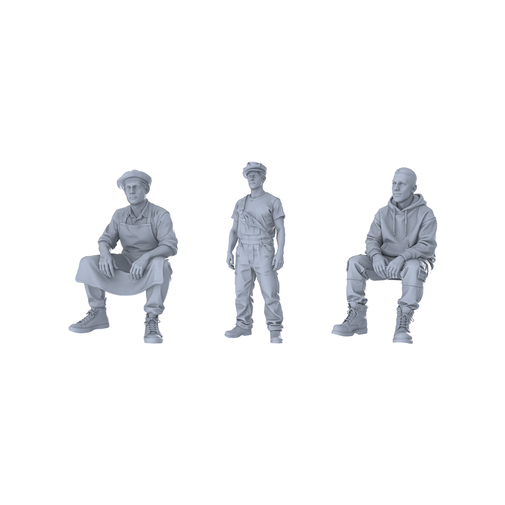 Yao's Studio LYTR342 Unpainted Miniature 5-Piece Bakery Staff Set, Ideal for Food Diorama & Painting Miniatures Diorama Resin Figures