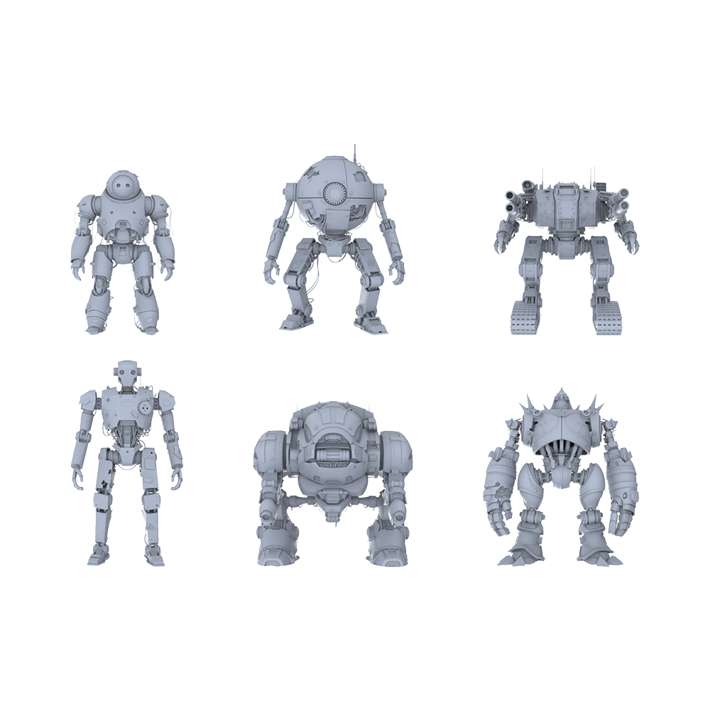 MRY-SFW LYGR134 Wasteland Style Doomsday Robot Standing Motion Game Theme Wargame Resin White Model Wargame Miniature Soldier Scene Character Hand Figure Hand Painted
