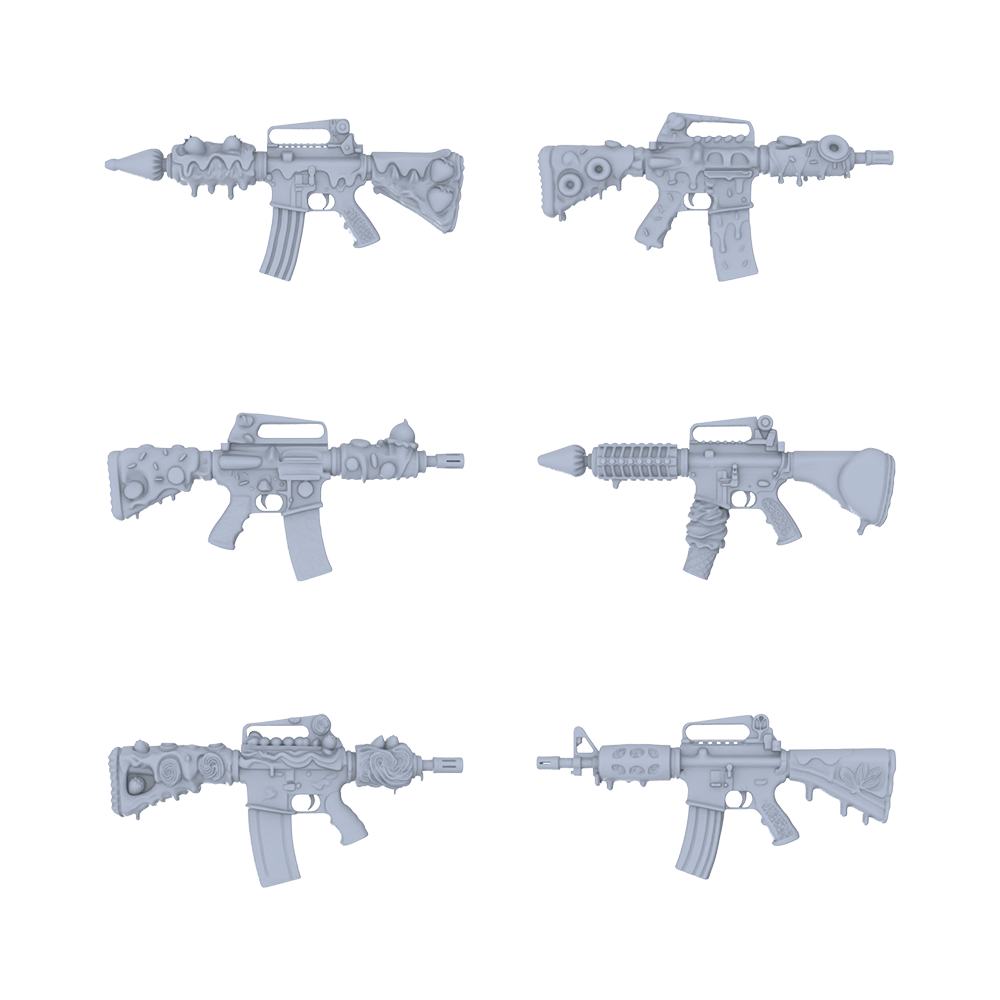 MRY-SFW LYGS049 Whimsical Food-Themed M4 Rifle Pack - 6 Unique Candy Designs