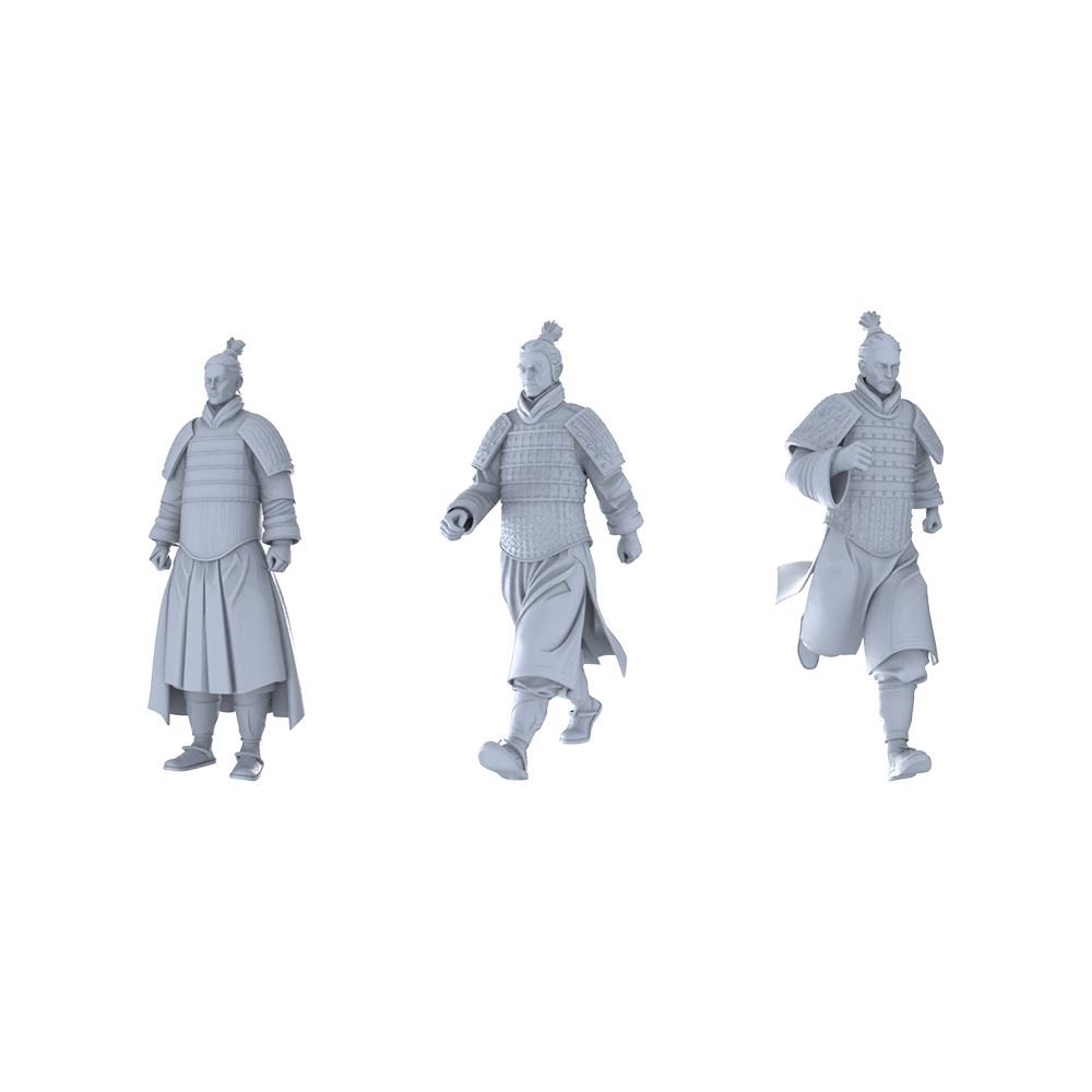 MRY-SFW LYGR225 Terracotta Army historical theme war chess resin white blank model miniature soldier scene character hand figure