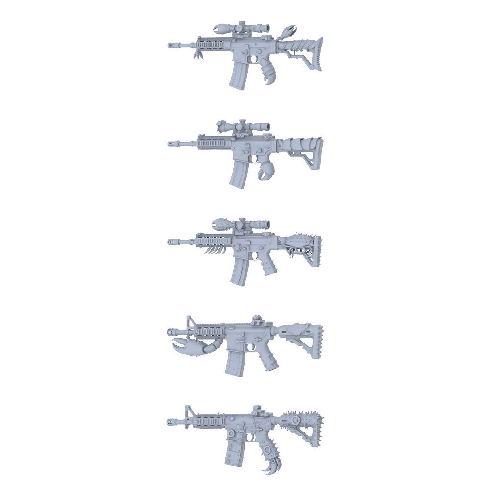 MRY-SFW LYGS285 Deep Sea Claw Series - 5-Piece Sci-Fi Assault Rifle Set Modified with Crab Claw Elements