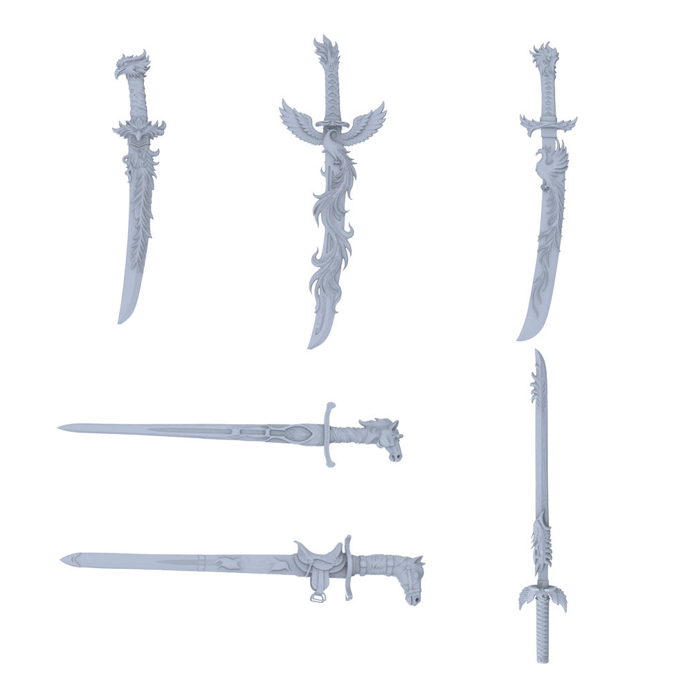 MRY-SFW LYGS384 Modern Phoenix Horse Sword Set 6 pcs