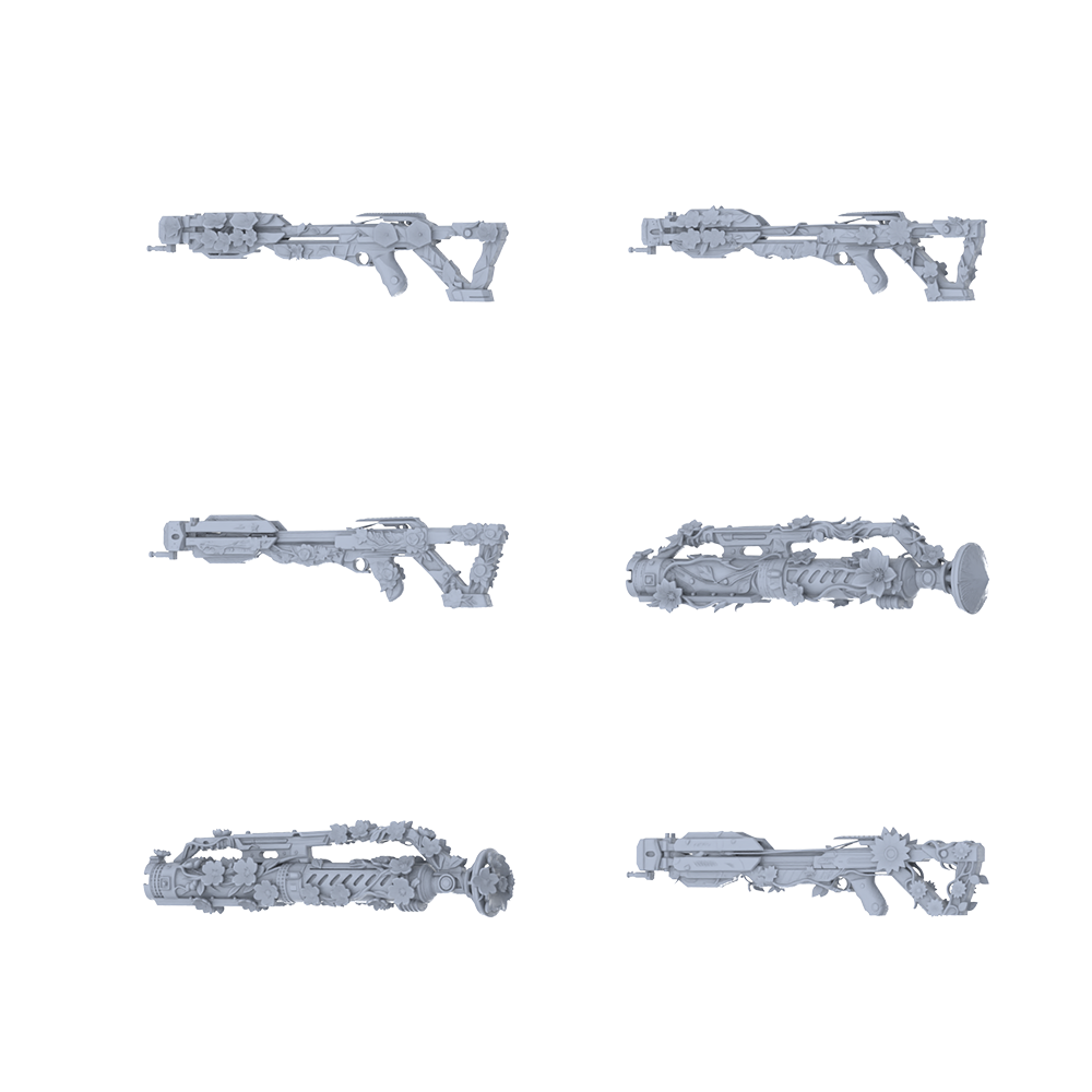 MRY-SFW LYGS169 Blooming Battlefield-Themed Modified Tactical Gun Set - 6 Gentle Fantasy Variants (Untextured)