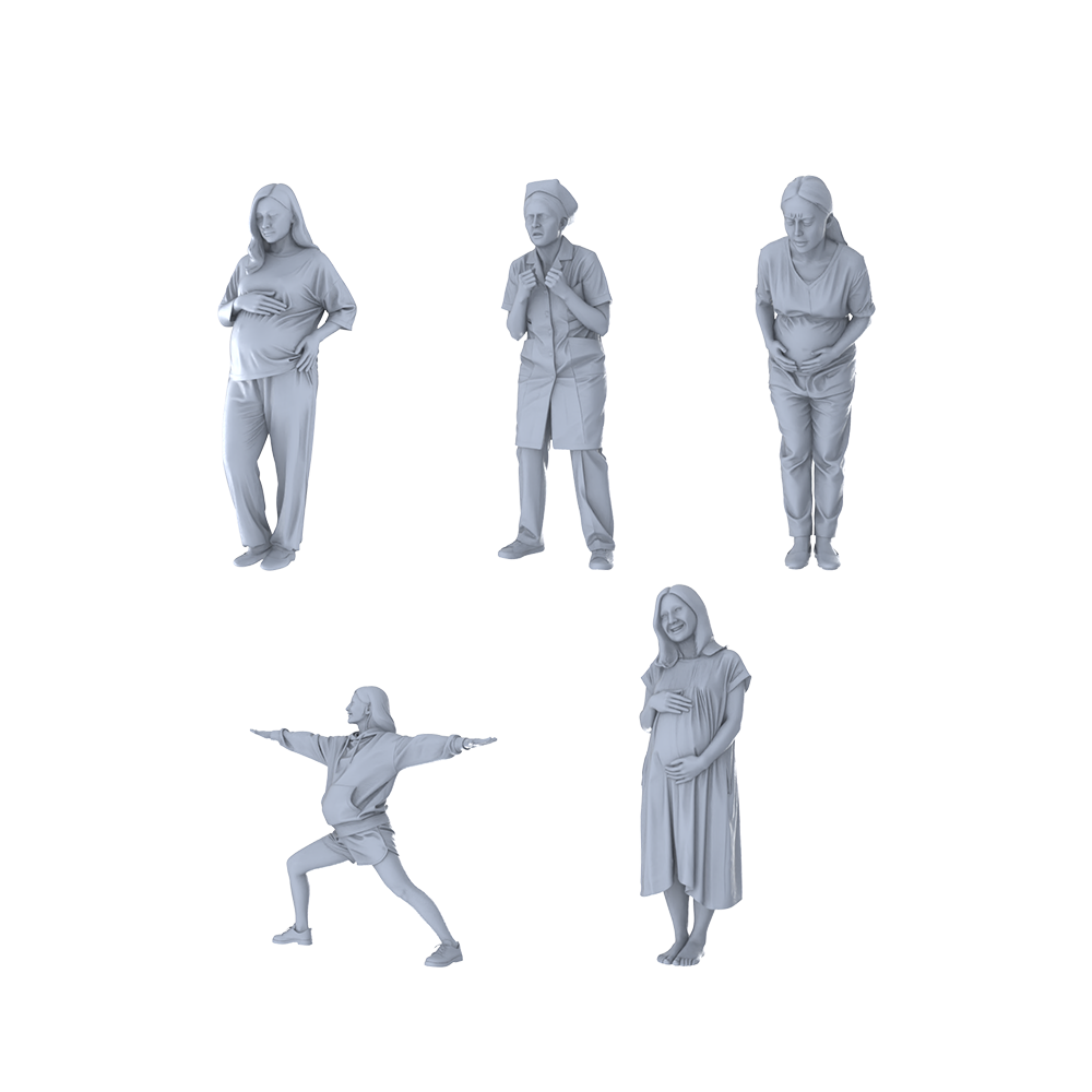 MRY-SFW LYTR428 Pregnancy Journey Quintet 5-Figure Set, Pregnancy Life, DIY Paintingation Miniature Car Diorama Figures Scene Props Accessories Resin