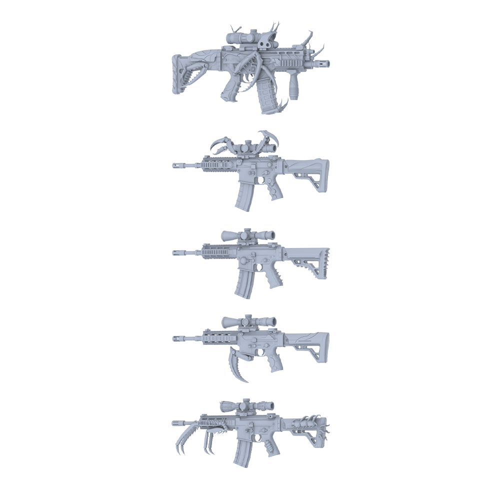 MRY-SFW LYGS318 Claw Rage Series - 5-Piece Tactical Assault Rifle Set Modified with Multi-Form Crab Claw & Beast Claw Elements