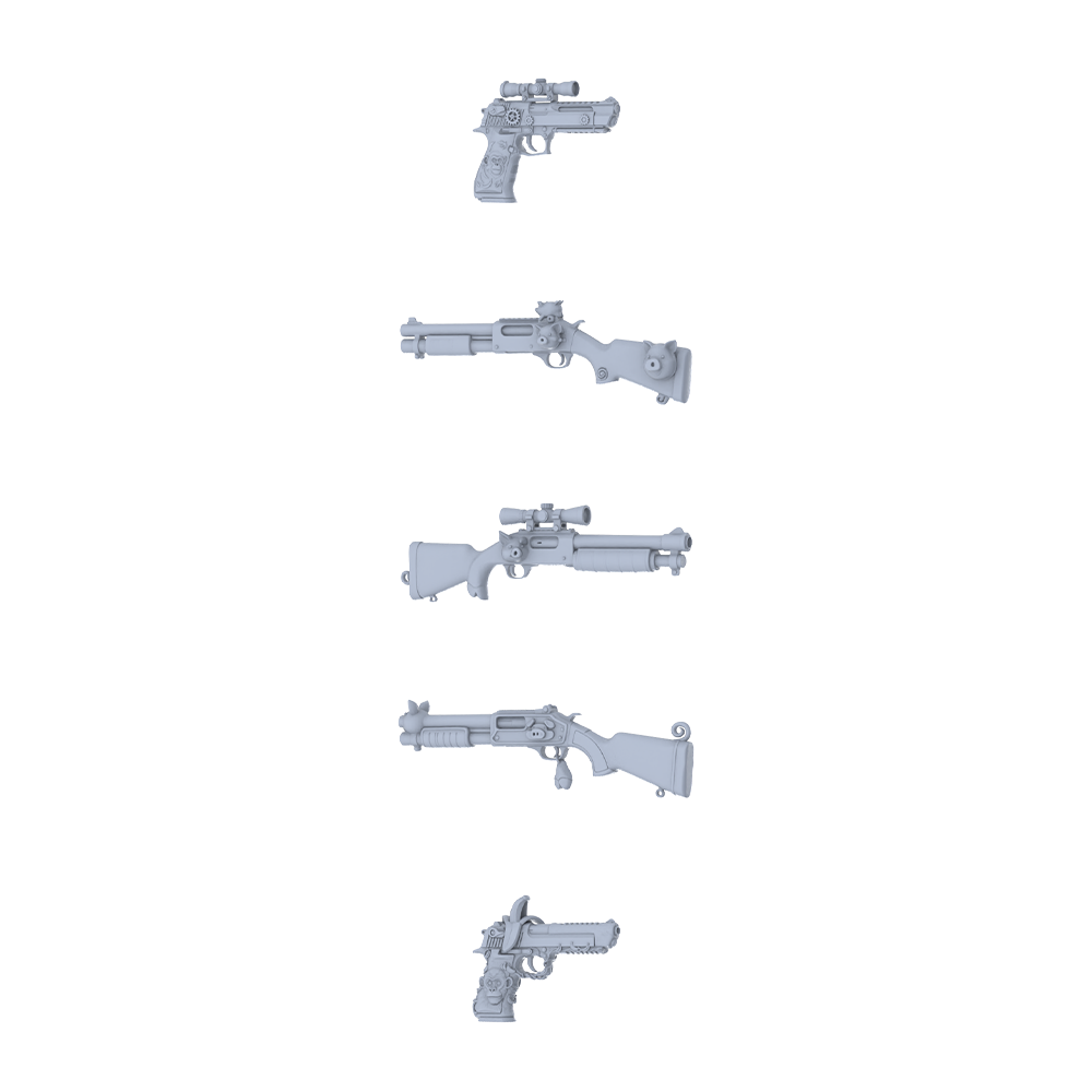 MRY-SFW LYGS284 Gear Rage Series - 5-Piece Classic Pistol Set Modified with Mechanical Gear Elements