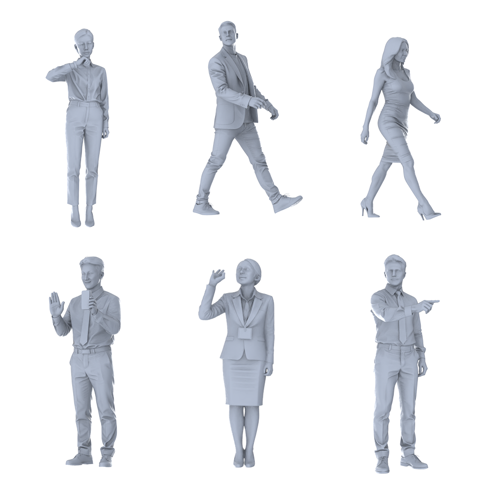 MRY-SFW LYTR701 Modern Figure Office Commuter Business 6 pcs Miniature Car Diorama Figures Scene Props Accessories Resin