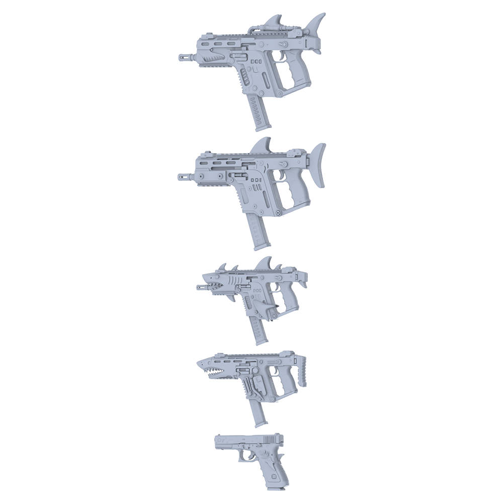 MRY-SFW LYGS226 Deep Sea Fantasy Custom Firearm Pack - 5 Unique Shark Fin/Tooth/Tail Designs