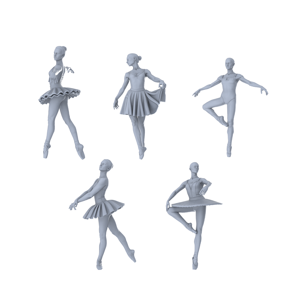 MRY-SFW LYTR509 Modern Ballet Dancers Dance Group of 5 Miniature Car Diorama Figures Scene Props Accessories Resin